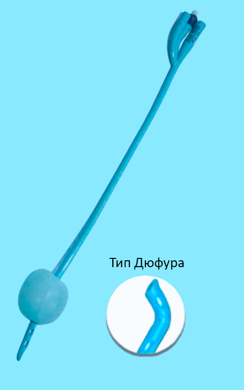 Уретральний катетер, 3-х ходовий Гематурійний, тип Дуфюр, СН24, 60мл, Marflow